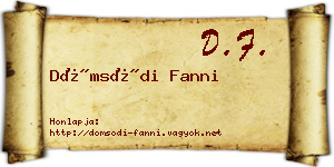 Dömsödi Fanni névjegykártya
