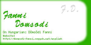 fanni domsodi business card