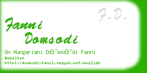 fanni domsodi business card